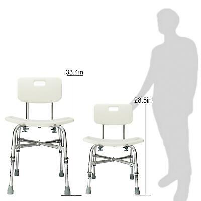 Adjustable Heavy-duty Medical Shower Chair Bath Bench Stool Seat & Backrest