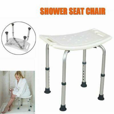 Adjustable Medical Bath Shower Chair Bathroom Bench Stool Seat White 7 Height