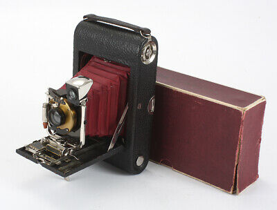 Kodak No. 3 Folding Pocket Model E3, Burgundy Bellows, Boxed, Issues/cks/198014