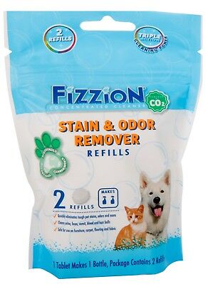 Fizzion Concentrated Cleaner 2 Tablet Pet Stain & Odor Remover Makes 2 Refills