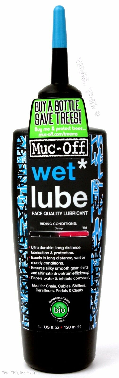 Muc-off Wet Bicycle Chain Lubricant 4.1oz (120ml) Lube Bottle Road/mtb/cx/fixed