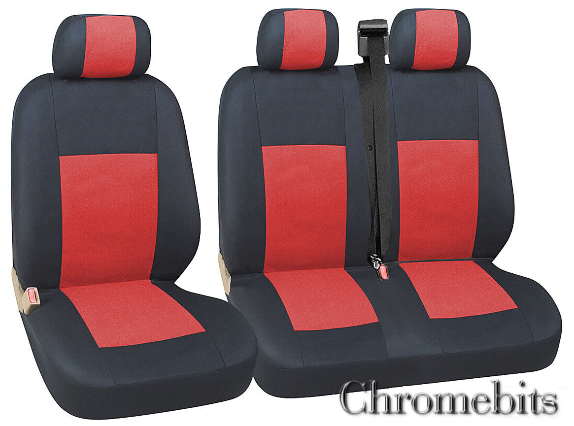 Red Black Fabric Seat Covers 2+1 For Mercedes Vito Viano Vario New