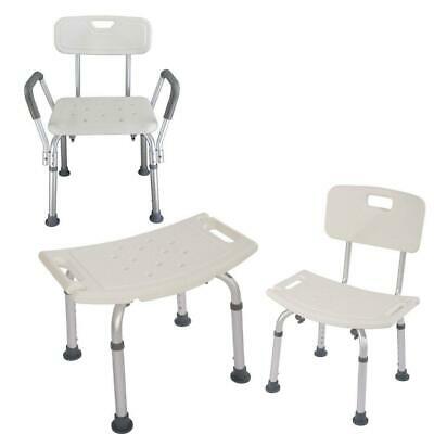 Adjustable Elderly Bath Bathroom Shower Seat Chair Bench Stool Seat Backrest