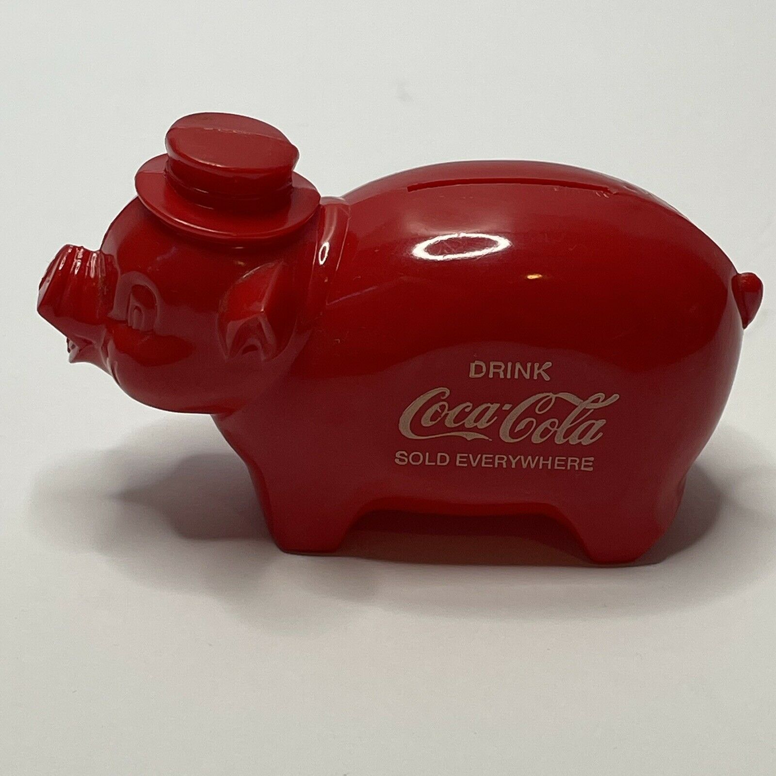 Vintage Plastic Red Coca Cola Sold Everywhere Piggy Bank Made In Usa