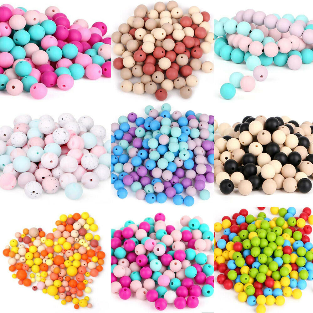 Fda Proof  Silicone Teething Beads Diy Baby Chew Teether Necklace Jewelry Toys