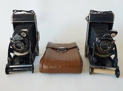 Set Vintage Voigtlander Bessa Germany Folding Cameras Voigtar Lens F6.3/10.5