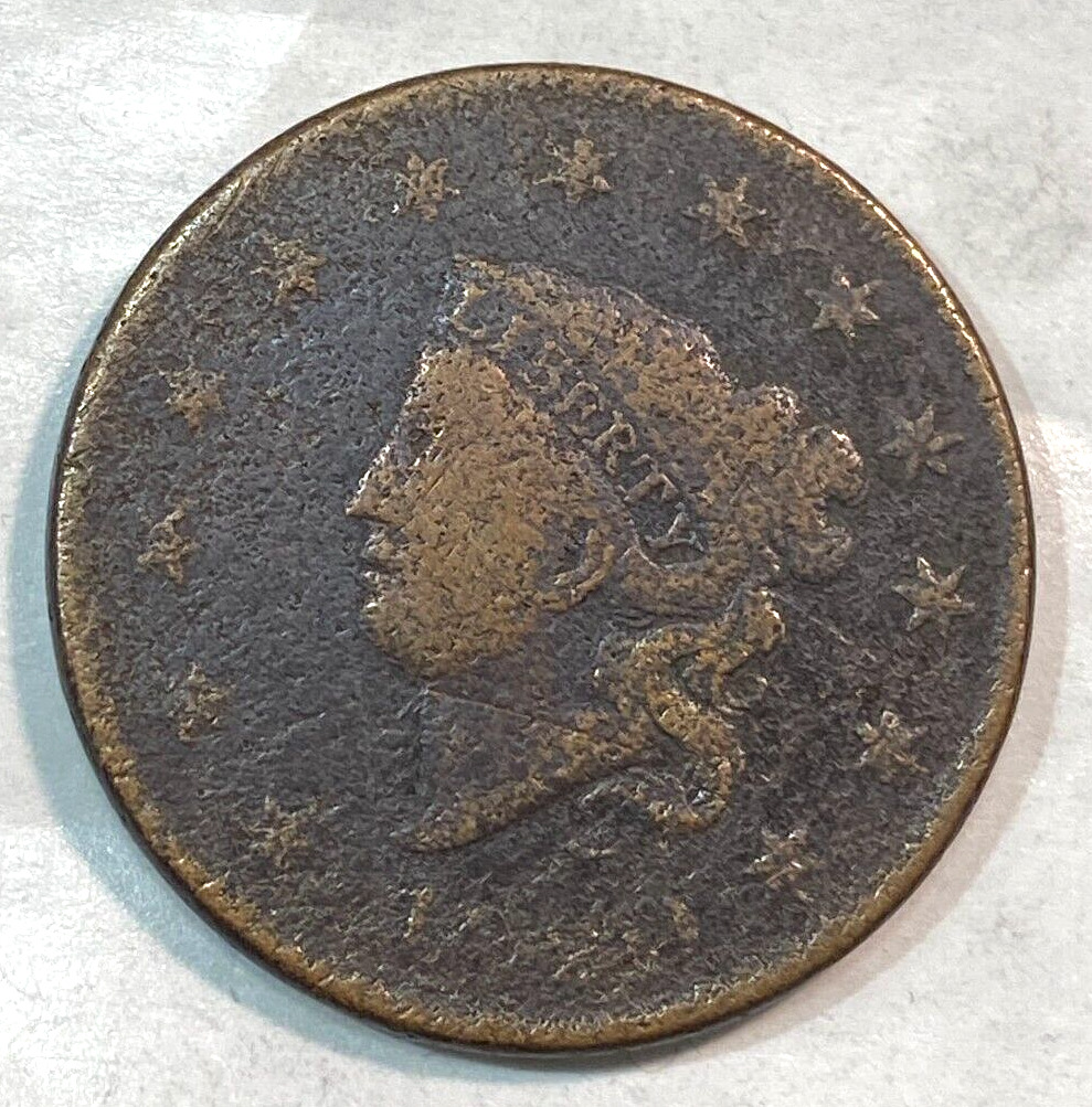 1820 Large Cent Nice Original Vf Details Chn