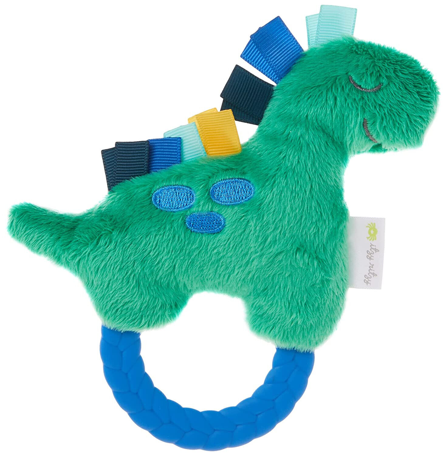 Itzy Ritzy Plush Rattle Pal With Teether Green Dino Dinosaur