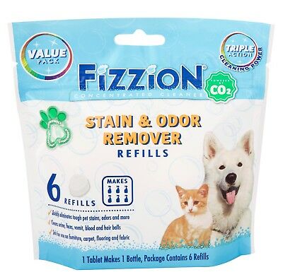 Fizzion Concentrated Cleaner 6 Tablet Pet Stain & Odor Remover Makes 6 Refills