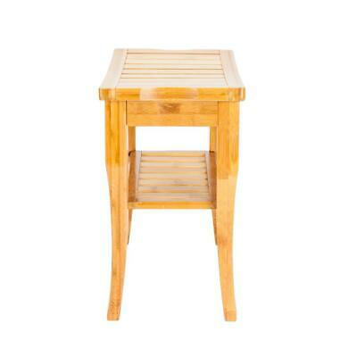 Medical Spa Storage Teak Bamboo Shower Bench Safety Bath Chair Stool Wood Shelf