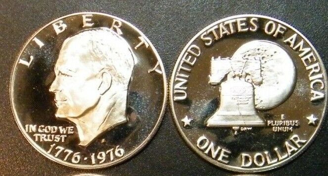 1976 S Eisenhower Dollar Type 2 Gem Cameo Clad Proof Coin Ike From Us Proof Set