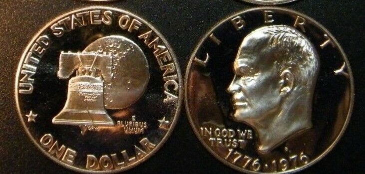 1976 S Eisenhower Dollar Type 1 Gem Cameo Clad Proof Coin Ike From Us Proof Set