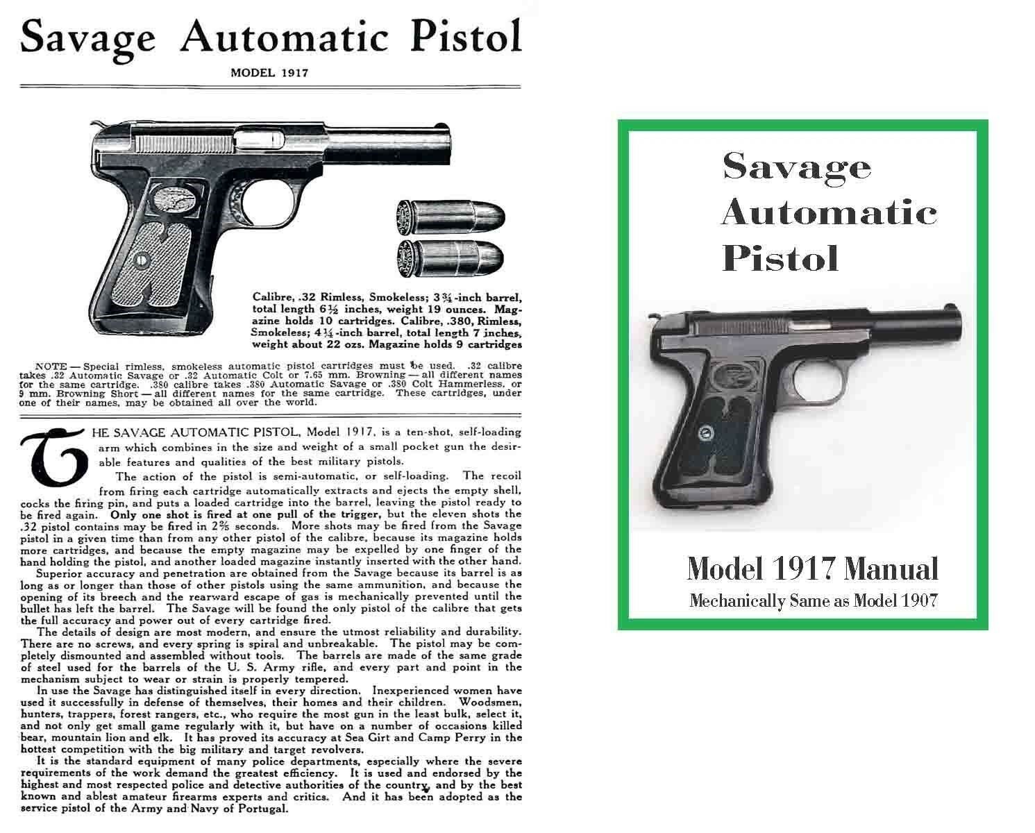 Savage Model 1907/1917 Automatic Pistol Manual