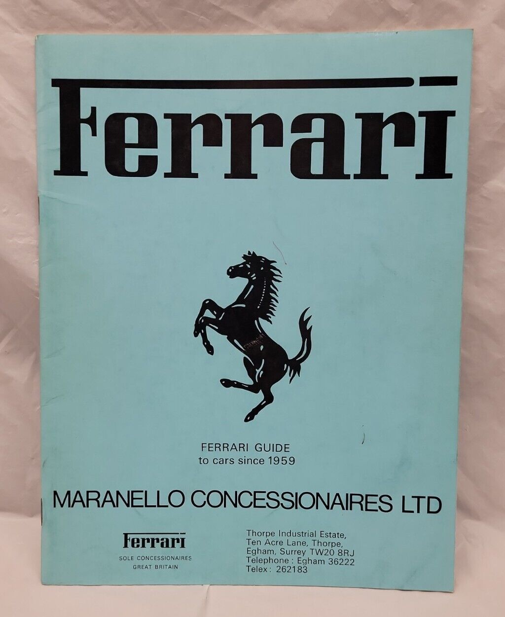 Vintage Ferrari Brochure Great Britain 80s Ferrari Guide To Cars Since 1959 4063