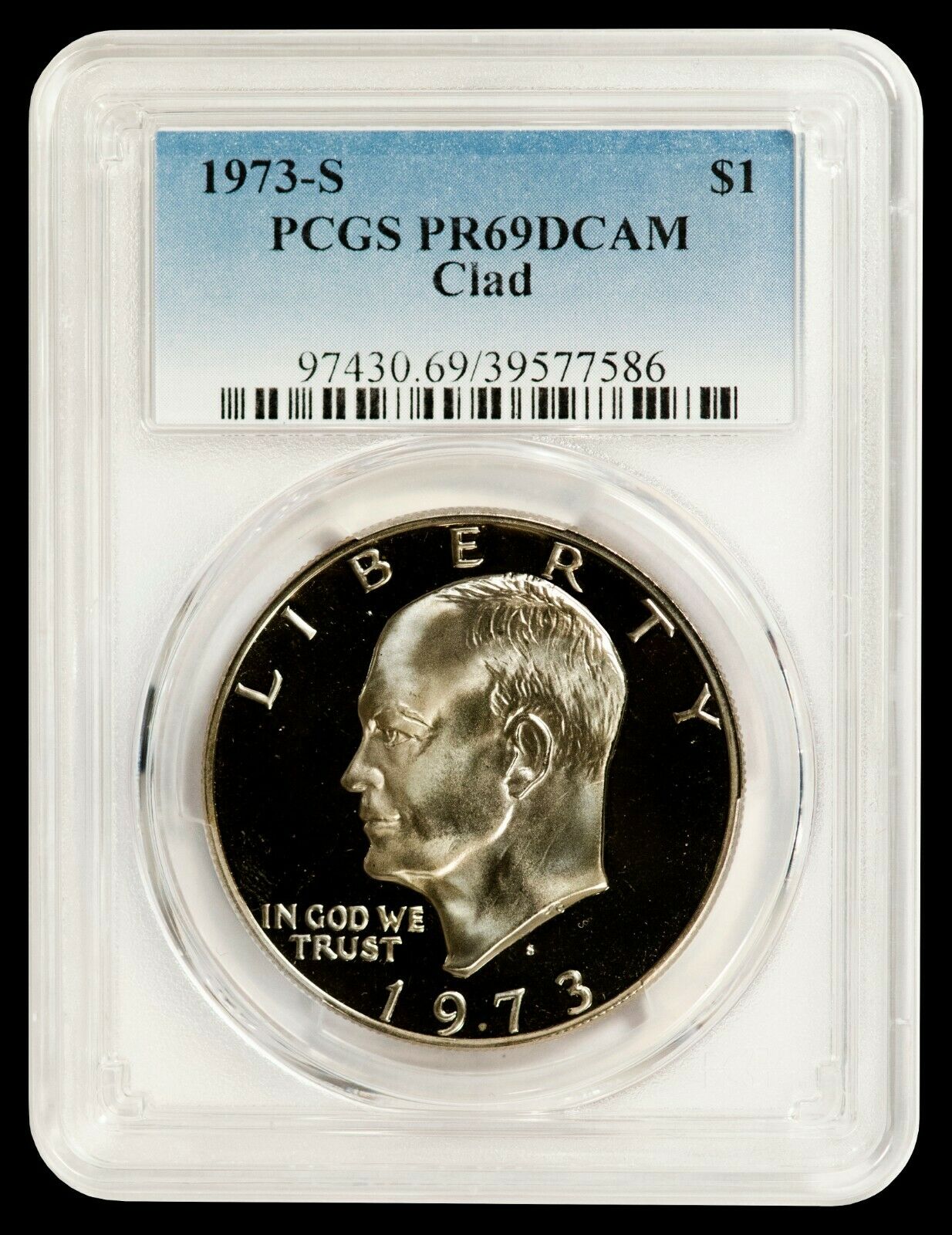 1973-s Clad Eisenhower Dollar Pcgs Pr69dcam - A Top Ike Source In The Usa!