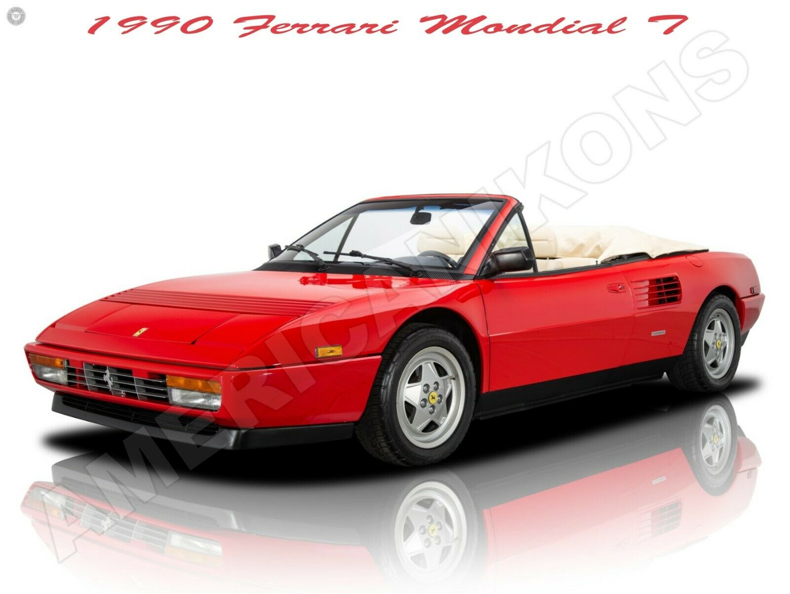 1990 Ferrari Mondial T Convertible In Red New Metal Sign: Fully Restored