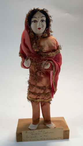 Punjab India Women Doll Wearing Bridal Costume Doll Srimati Or Mrs W/stand