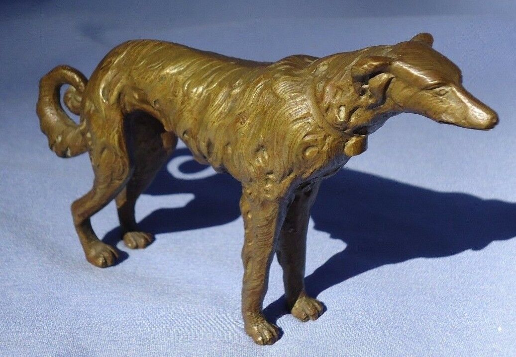 Art Deco Bronze Borzoi 6" Dog