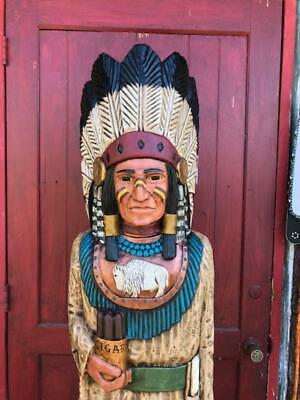 John Gallagher Carved Wooden Cigar Store Indian 6 Ft. Statue Buffalo Warrior