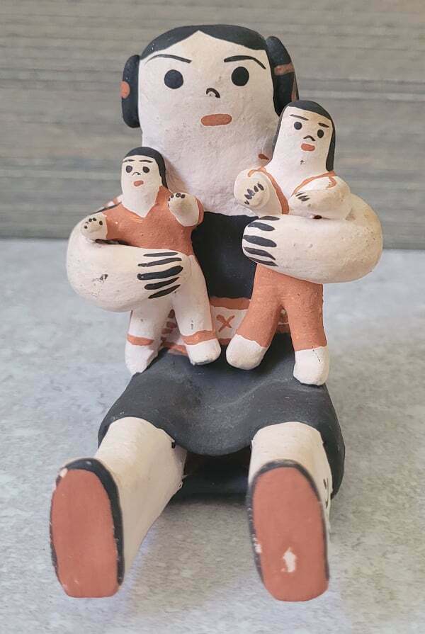 Vtg 3" Storyteller Pottery Kachina Figurine Sculpture Cochita Doll Signed Lhc
