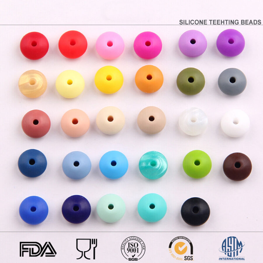 Lentil Silicone Teething Beads Diy Baby Teether Chewable Jewelry Making Bpa-free