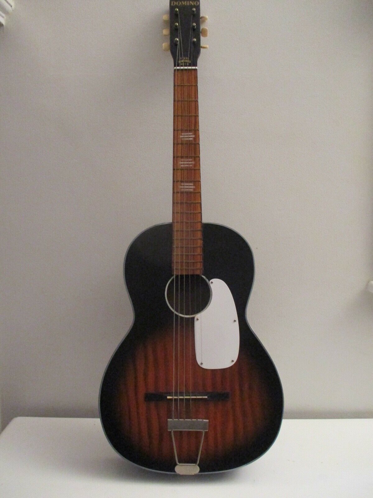 Vintage 1960's Domino Sunburst Steel String Acoustic Parlor Guitar Maruha Gakki