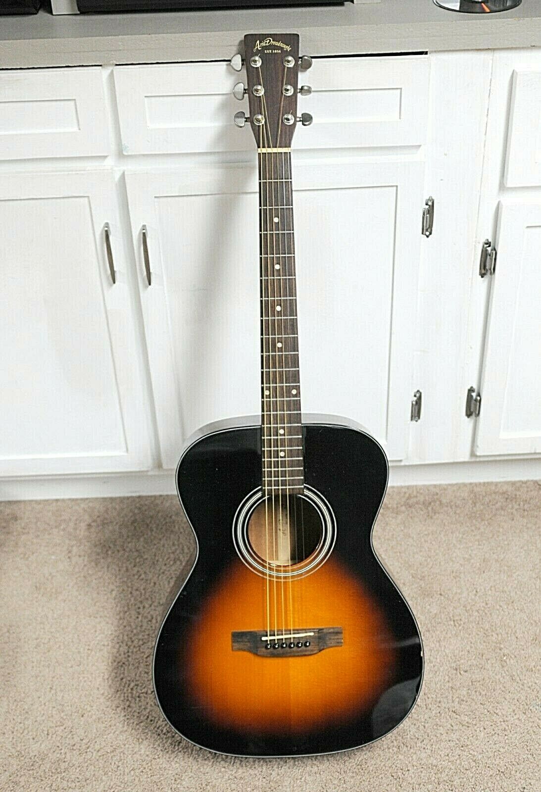 Vintage Aria Dreadnought 000 Sized Acoustic Guitar Model Af-280bs