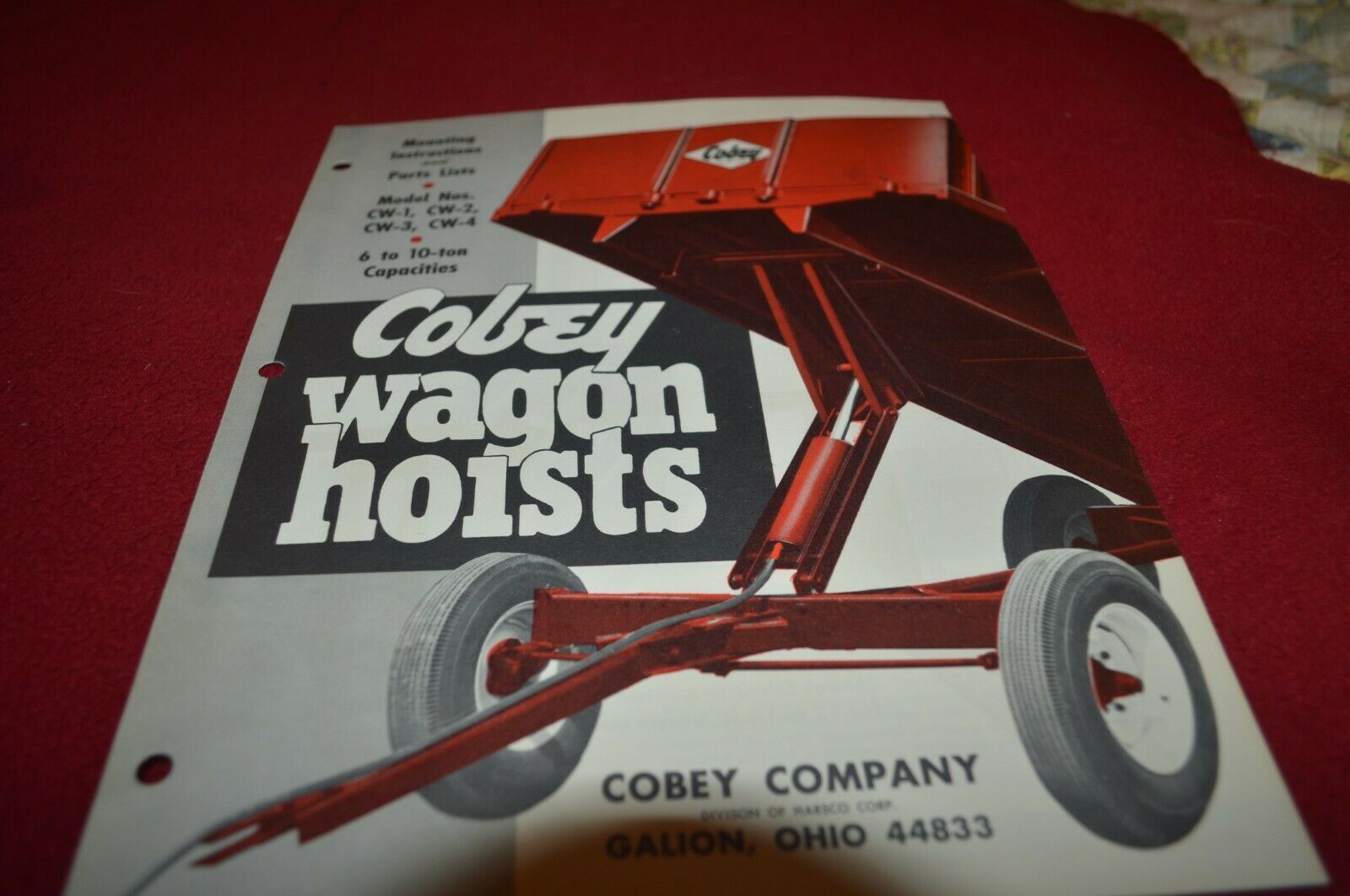 Cobey Cw-1 Cw-2 Cw-3 Cw-4 Wagon Hoist Dealer's Brochure Amil15